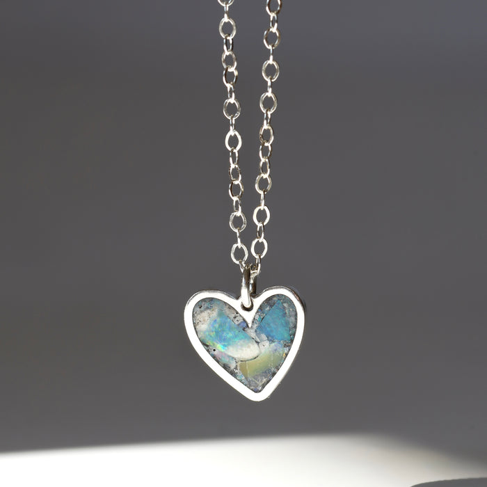 Australian Opal Heart Inlay Necklace