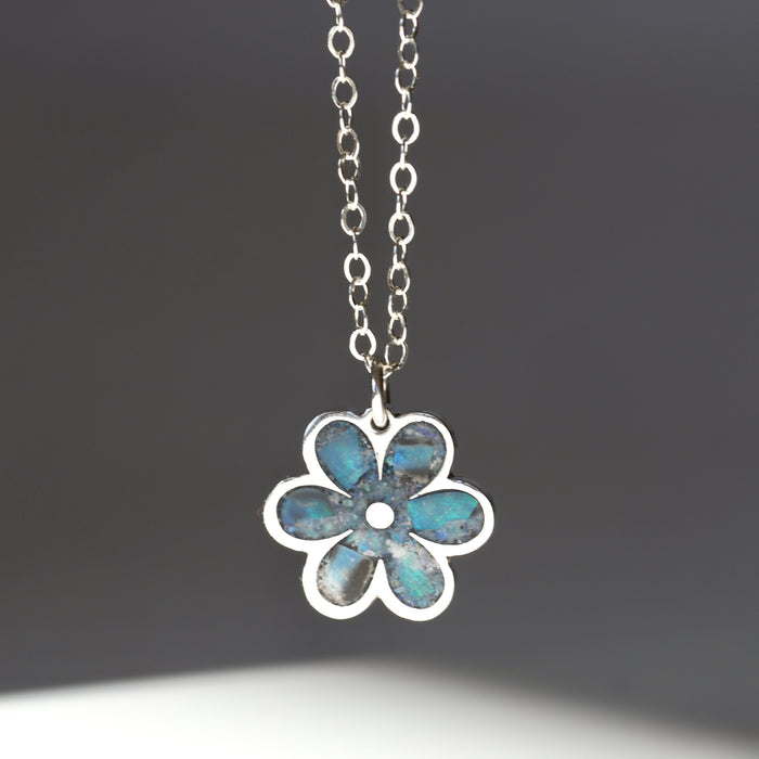 Australian Opal Flower Inlay Necklace #2