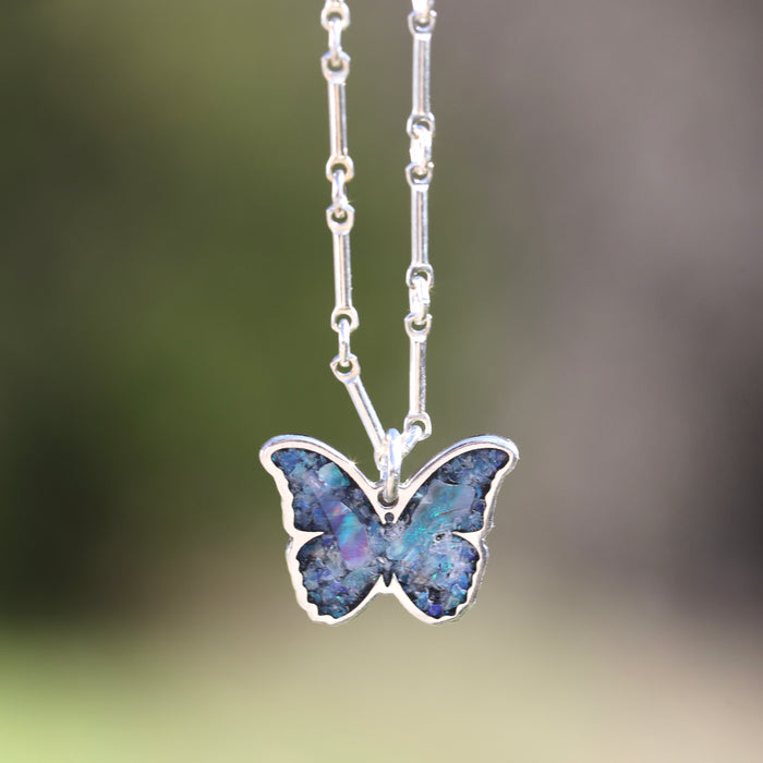 Australian Opal Butterfly Inlay Necklace
