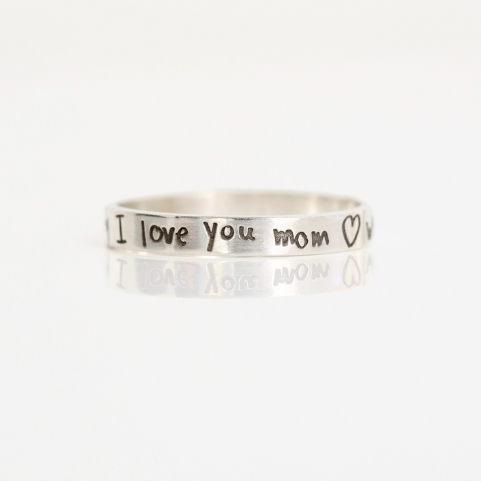 Handwriting Personalized Custom Stacking Ring