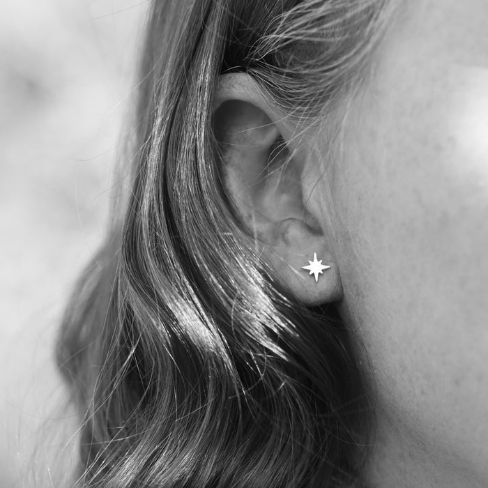 Celestial 8-Point Star Stud Earrings
