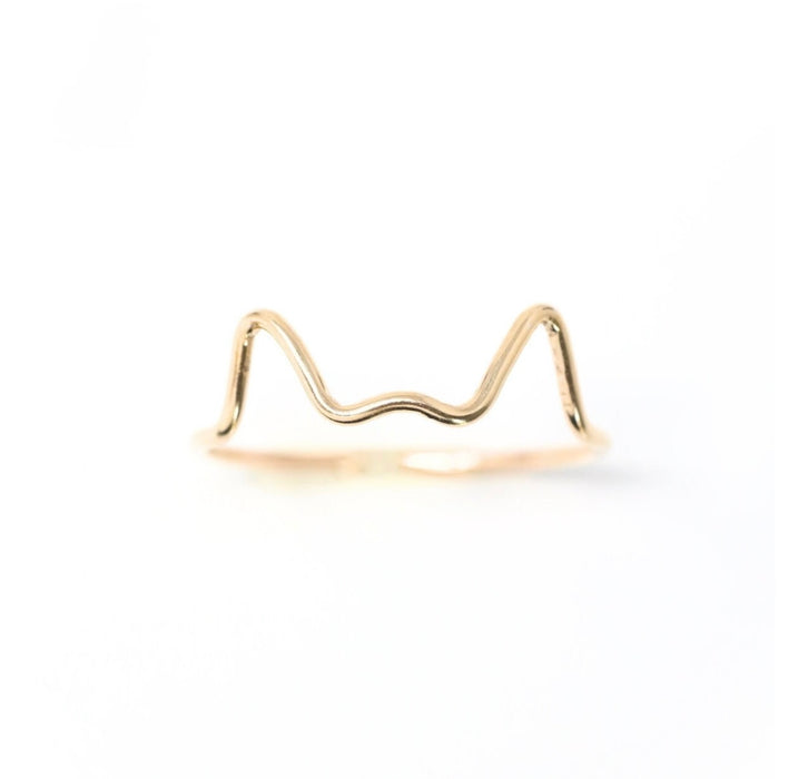 Gold-filled cat ear silhouette band ring