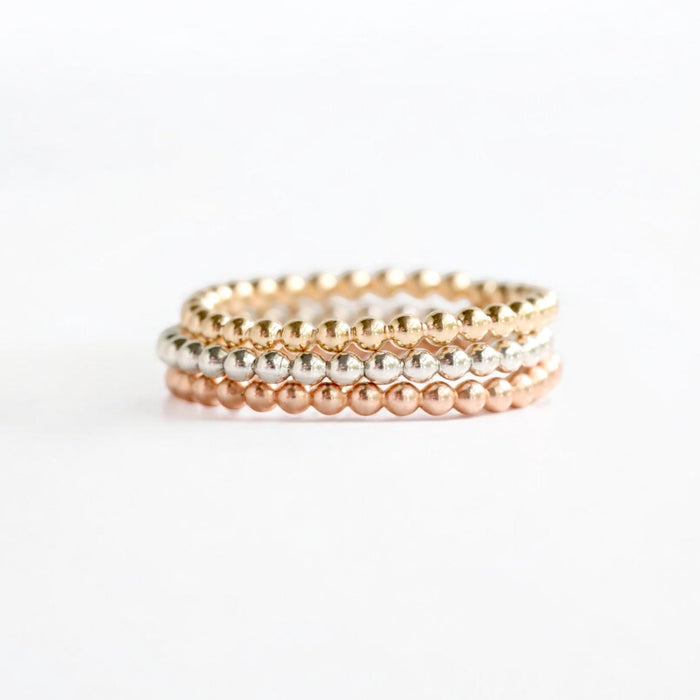 Sterling silver beaded stacking ring by Shop Wrenn
