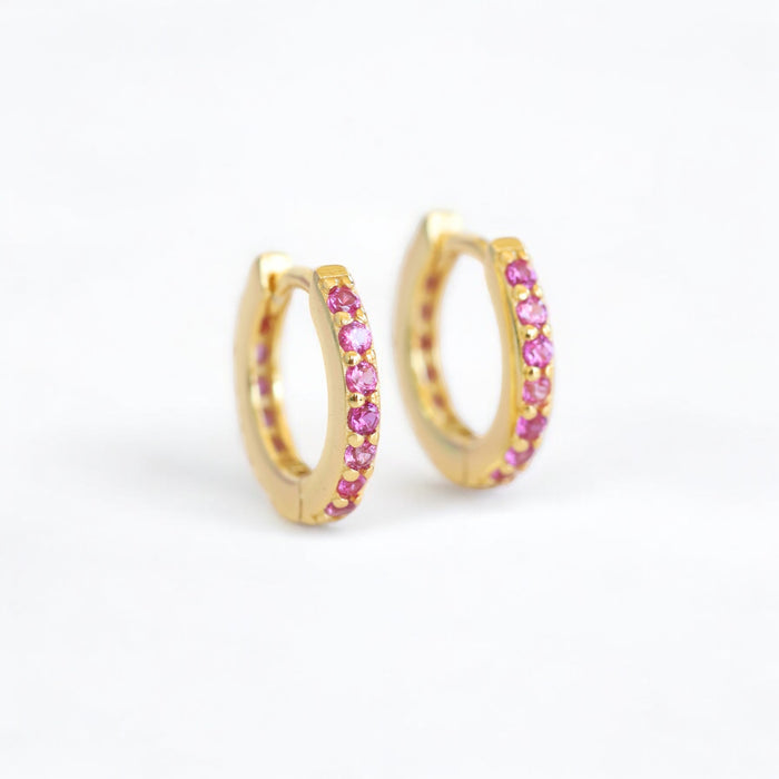 Pop of Color - Crystal Huggie Hoop Earrings