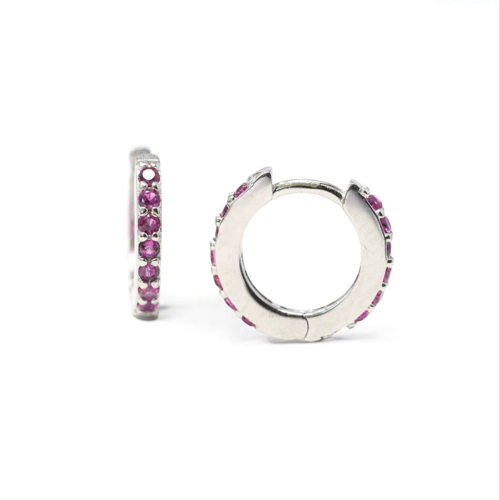 Pop of Color - Crystal Huggie Hoop Earrings
