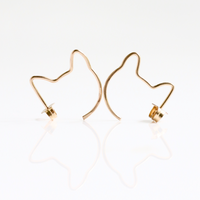 Mini Cat Hoop Stud Earrings