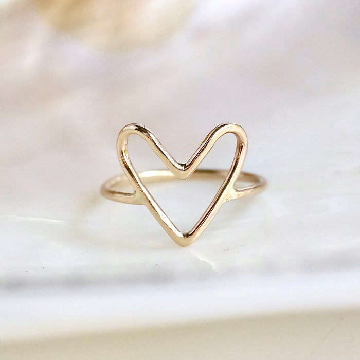 Heart of Gold Statement Ring