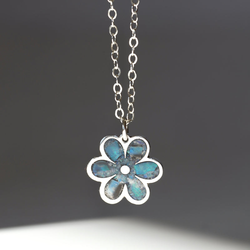 Australian Opal Flower Inlay Necklace #2