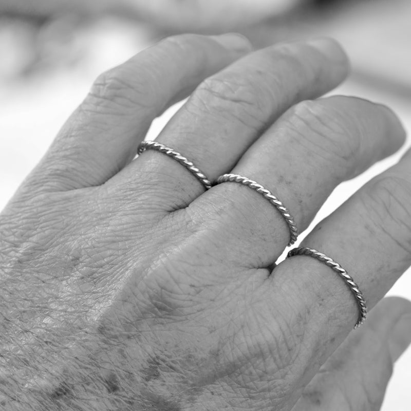 Sterling silver twisted rope stacking ring by Shop Wrenn