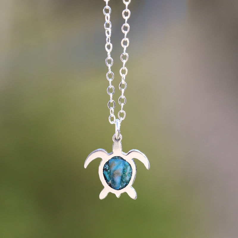 Chrysocolla Turtle Inlay Necklace