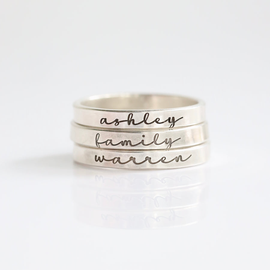 Personalized Custom Stackable Name or Word Ring