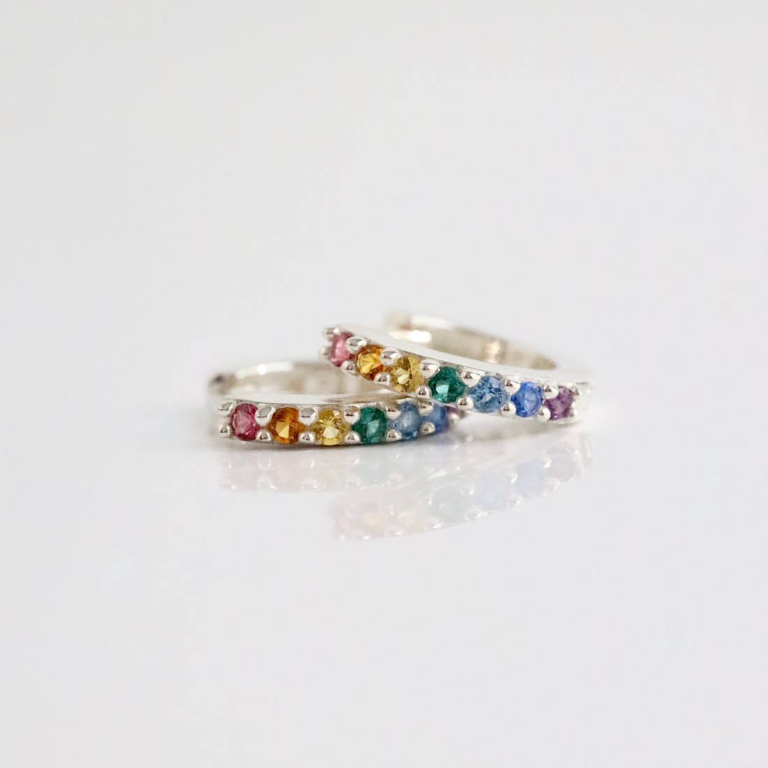 Callie Rainbow Huggie Hoop Earrings