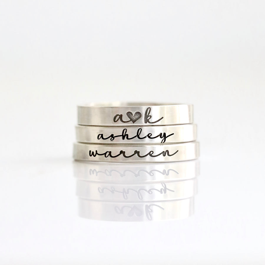 Personalized Custom Stackable Name or Word Ring