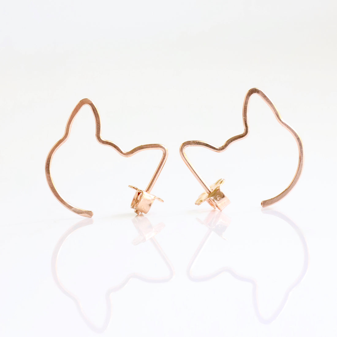 Mini Cat Hoop Stud Earrings
