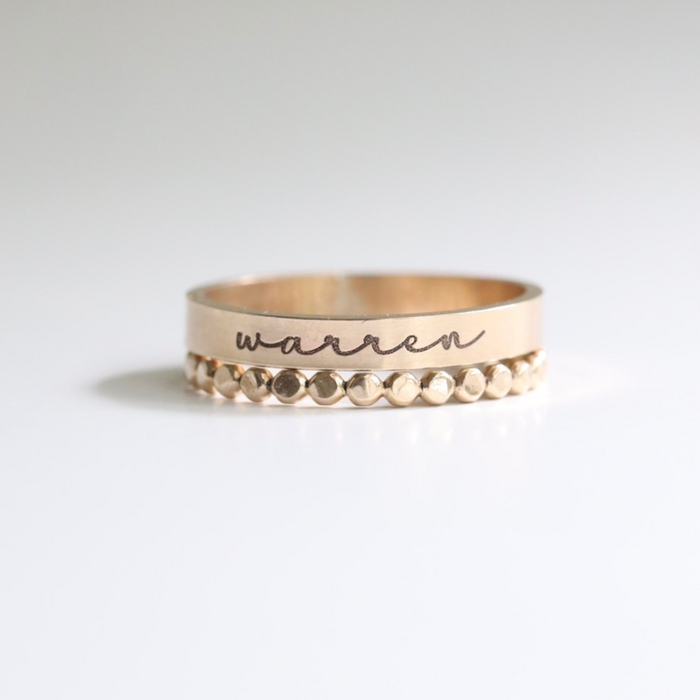 Personalized Custom Stackable Name or Word Ring