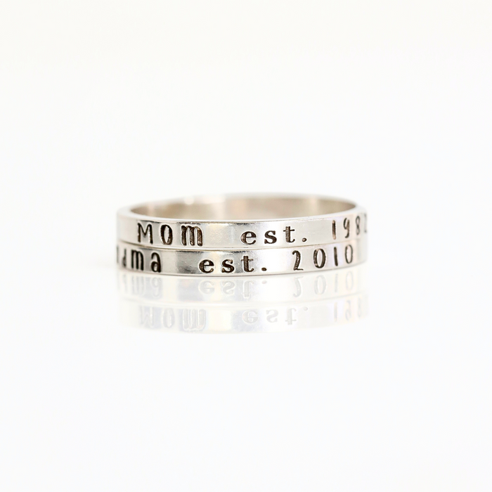 Personalized Established Date Ring