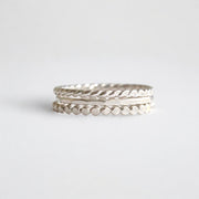 Sterling silver three-band ring stack se
