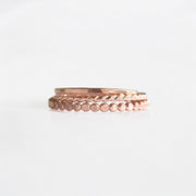 Rose Gold-filled hammered, dotted, twisted band set