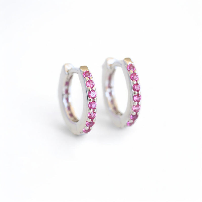 Pop of Color - Crystal Huggie Hoop Earrings