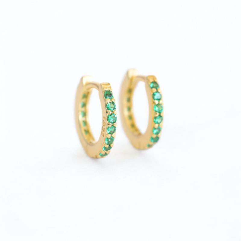 Pop of Color - Crystal Huggie Hoop Earrings
