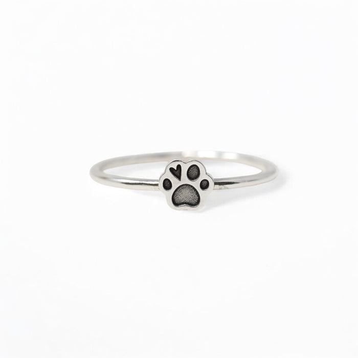 Paw Print Ring in Sterling Silver