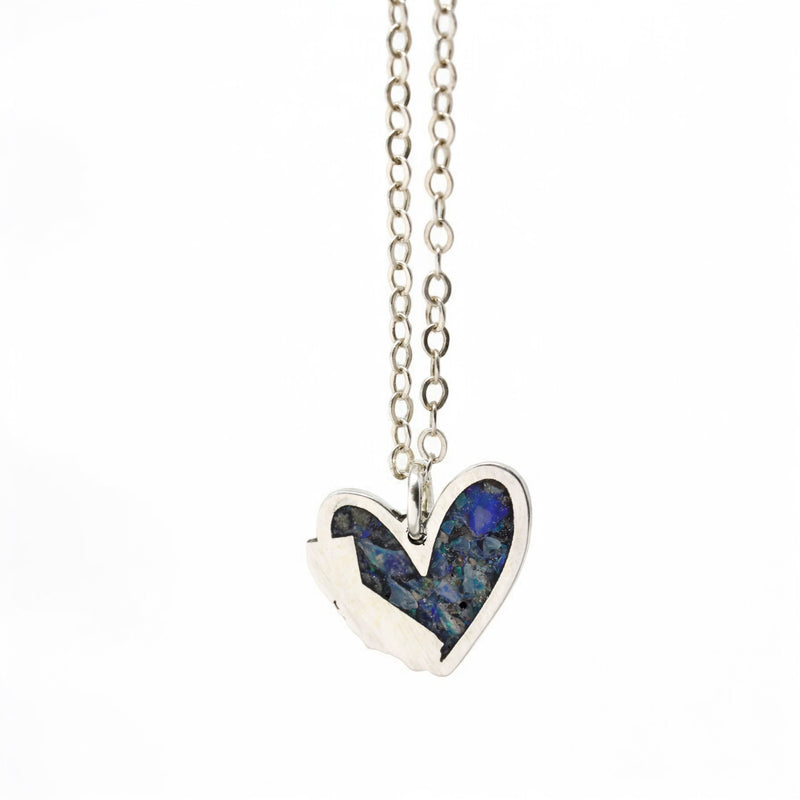 California Love Australian Opal Heart Inlay Necklace
