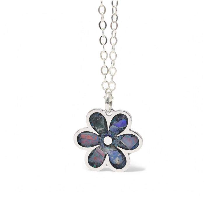 Australian Opal Flower Inlay Necklace #1