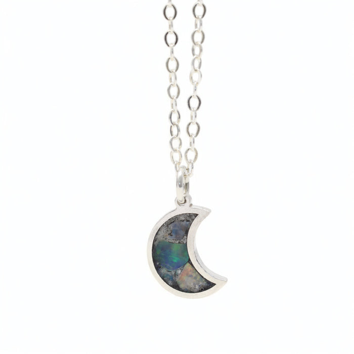 Australian Opal Moon Inlay Necklace #2