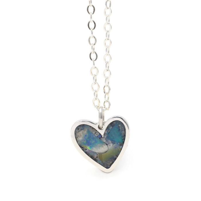 Australian Opal Heart Inlay Necklace