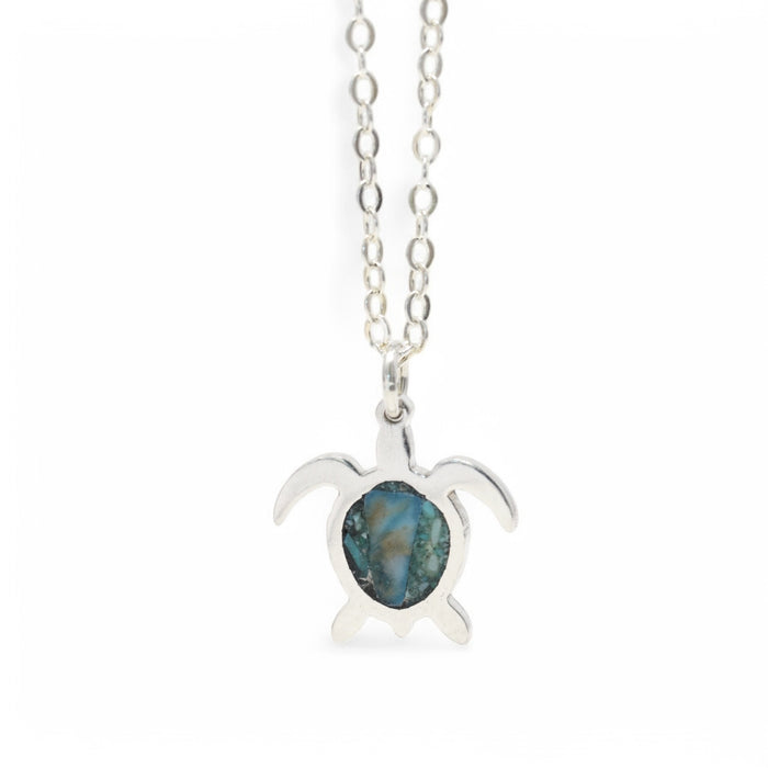 Chrysocolla Turtle Inlay Necklace