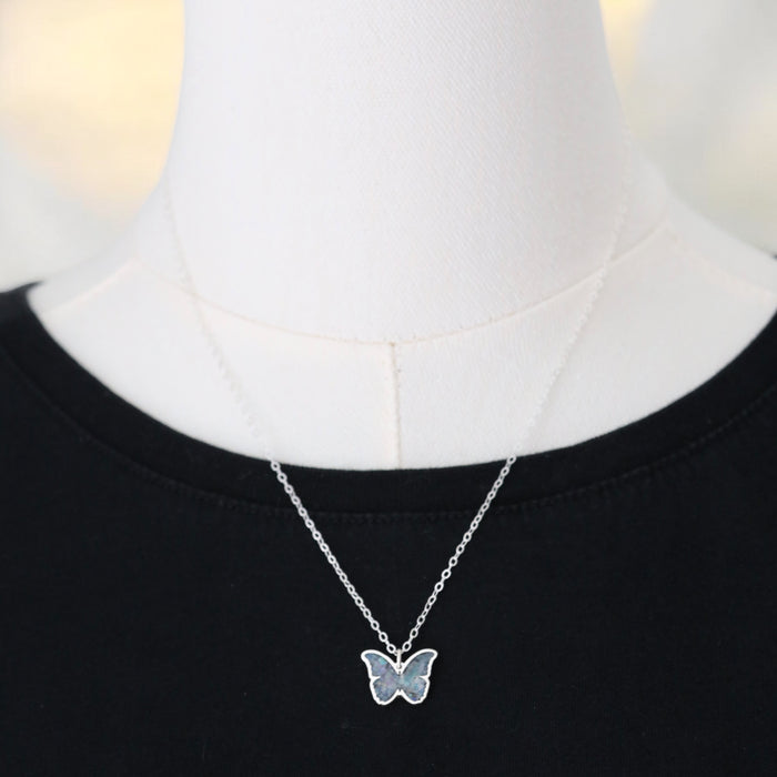 Australian Opal Butterfly Inlay Necklace