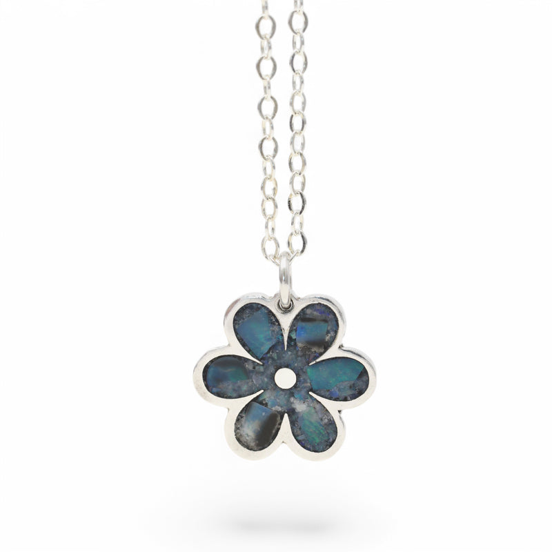 Australian Opal Flower Inlay Necklace #2
