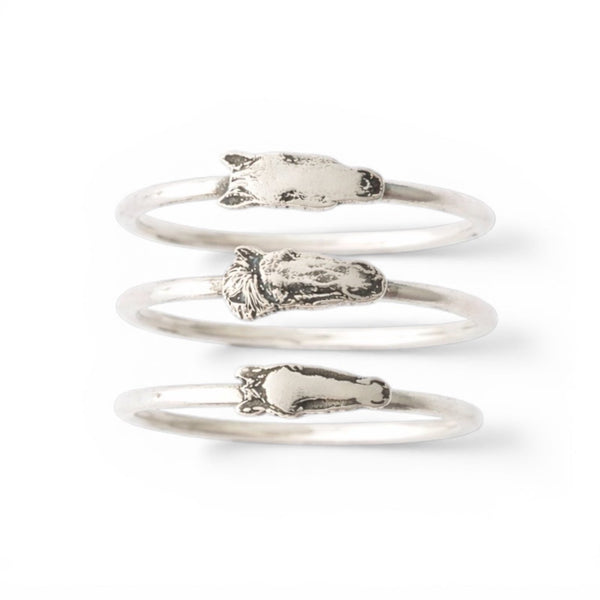 Horse Portrait Custom Stacking Ring