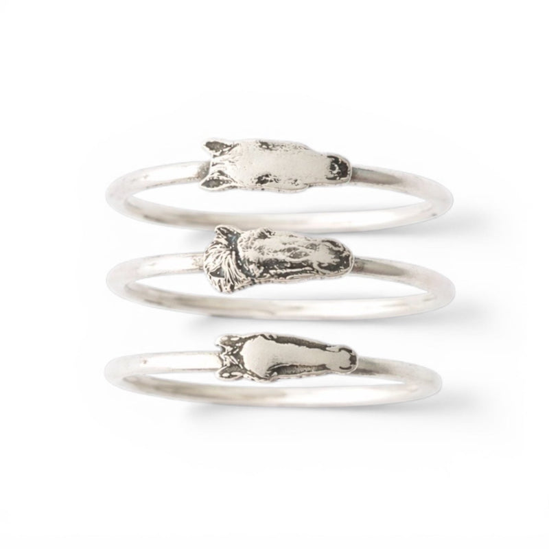 Horse Portrait Custom Stacking Ring