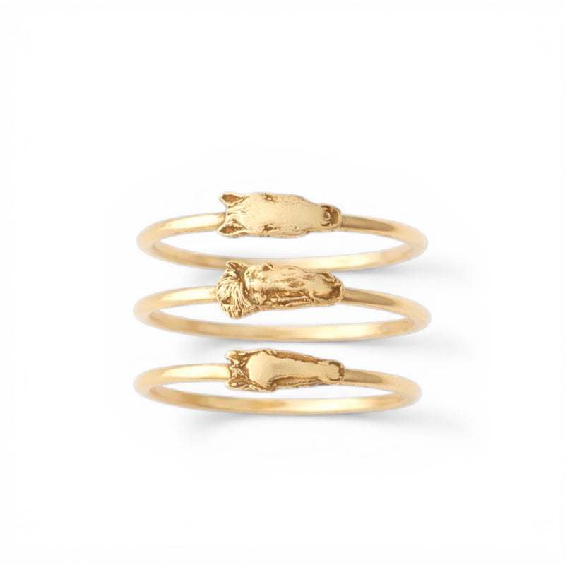 Horse Portrait Custom Stacking Ring
