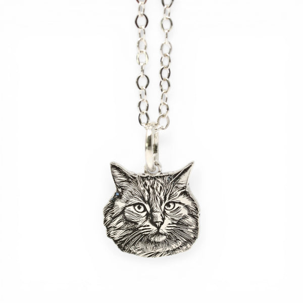 Cat Custom Pet Portrait Necklace