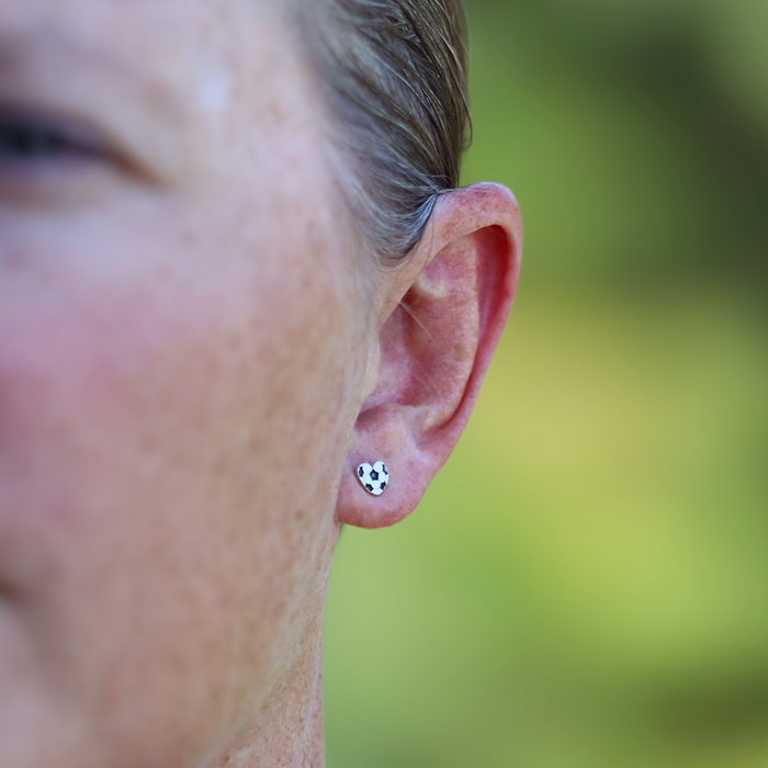 I Love Sports Heart Stud Earrings - Choose your sport!