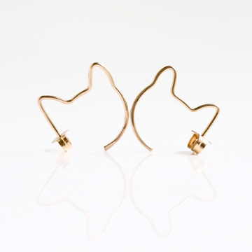 Mini Cat Hoop Stud Earrings