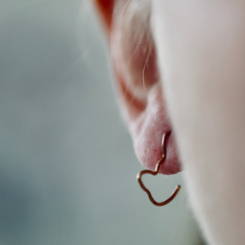 Mini Cat Hoop Stud Earrings