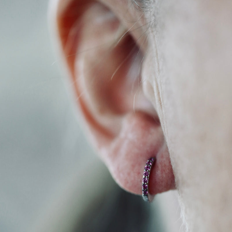 Pop of Color - Crystal Huggie Hoop Earrings