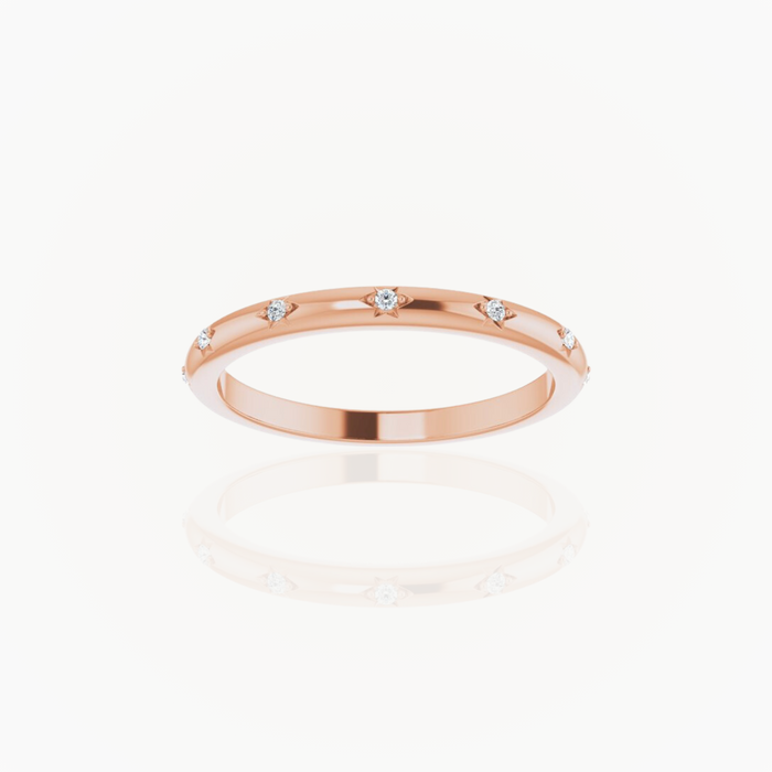 14k Gold Endless Love Natural Diamond Eternity Ring