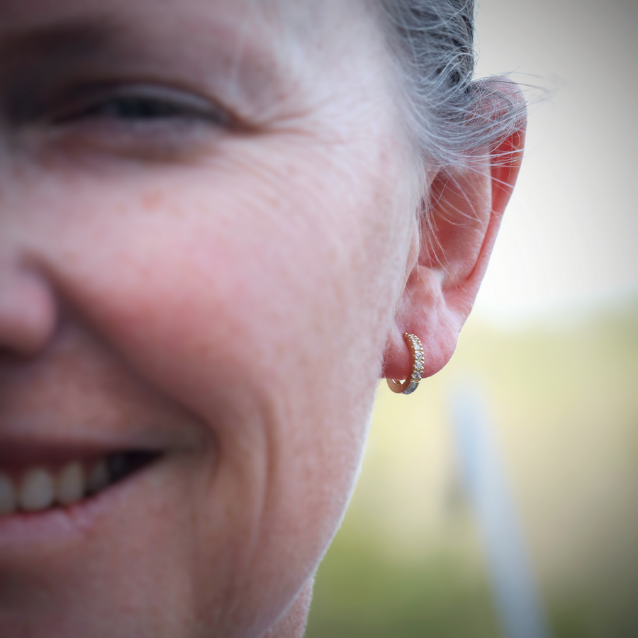 Crystal Huggie Hoop Earrings