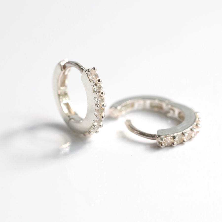 Crystal Huggie Hoop Earrings