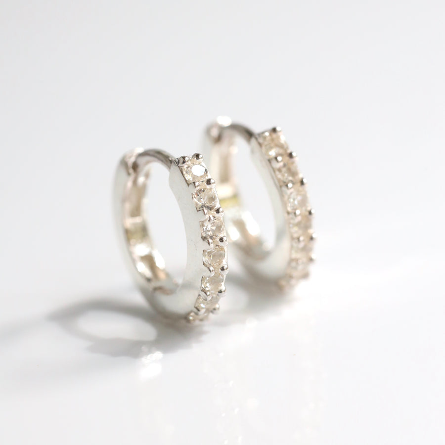 Crystal Huggie Hoop Earrings