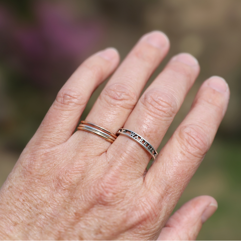 Smooth Stacking Ring – Minimalist Thin Band in Sterling Silver, Gold Filled & Solid Gold