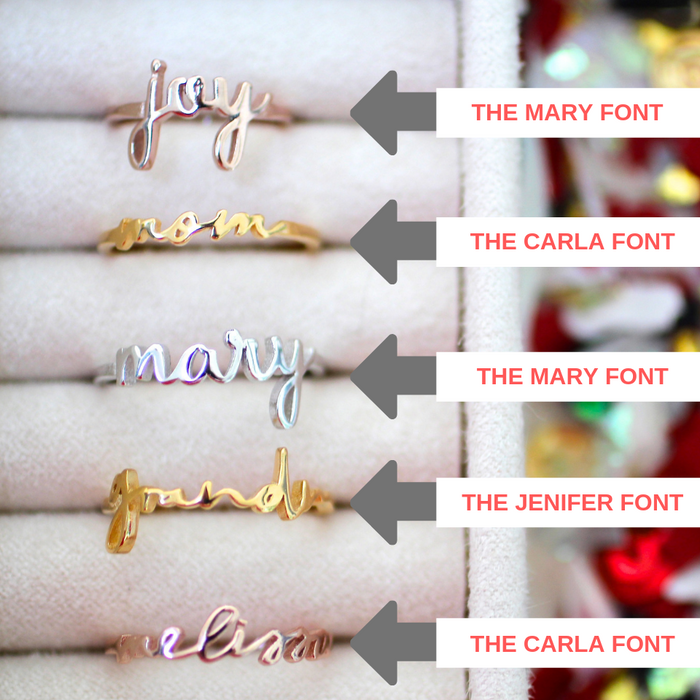 The Custom Personalized Script Ring