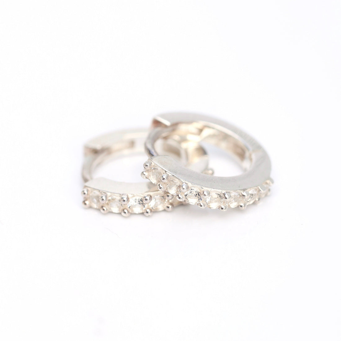 Crystal Huggie Hoop Earrings